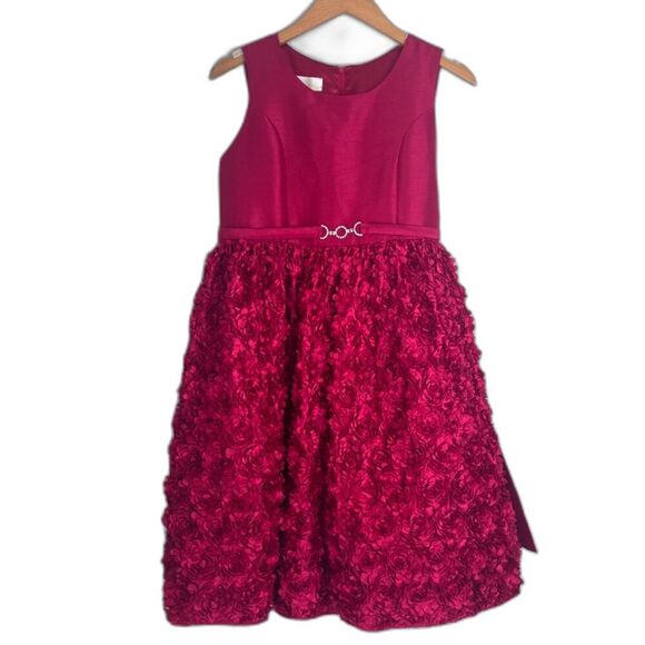 American Princess Dark Pink Satin Bodice Rose Skirt Tie Waist GIRLS Size 16.5 - Picture 1 of 10